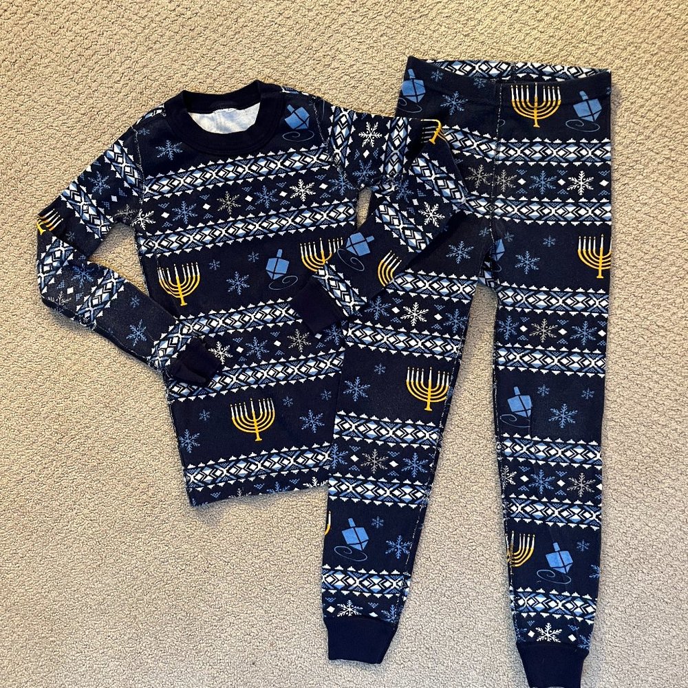 Hanna Andersson Hanukkah Long John Pajama Set - Size 6-7